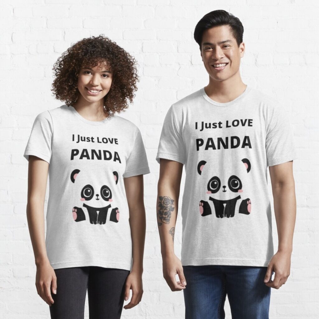 Love Panda Tshirt - Couple White Color